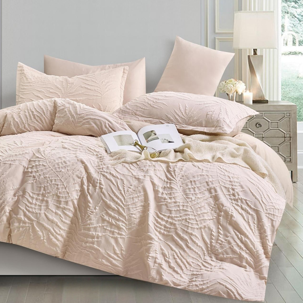 Liora Họa tiết Lá thực vật Nổi Duvet Vỏ chăn Bộ chăn ga gối đệm