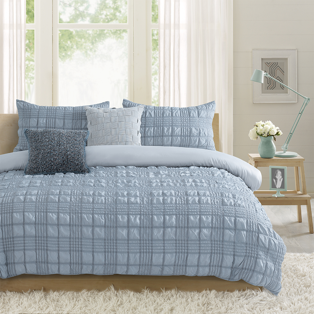 Nina Họa tiết Hình học Vòng cung Nổi Crinkle Duvet Vỏ chăn Bộ chăn ga gối đệm