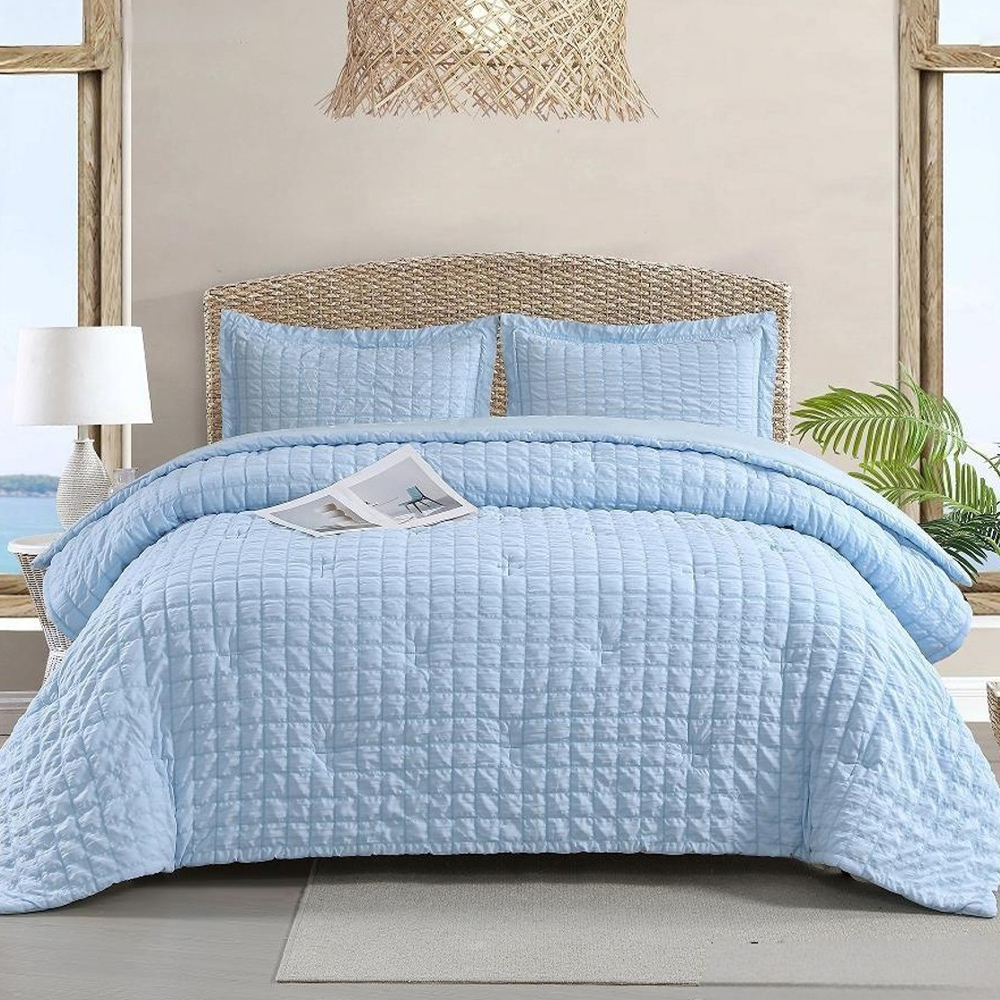 Olsen Họa tiết kiểm tra Vỏ chăn bông nổi Bộ vỏ chăn Bộ đồ giường