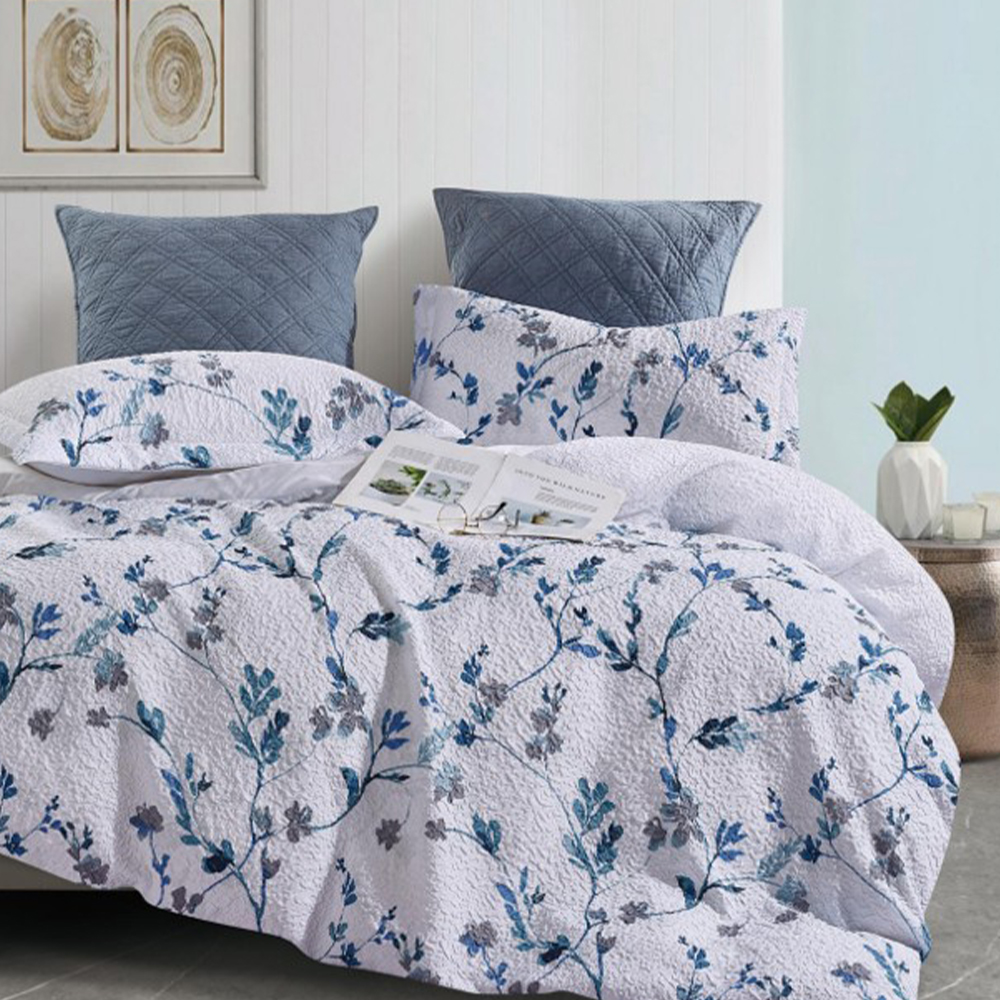 Margot Họa tiết thực vật In hoa Seersucker Duvet Vỏ chăn Bộ chăn ga gối đệm