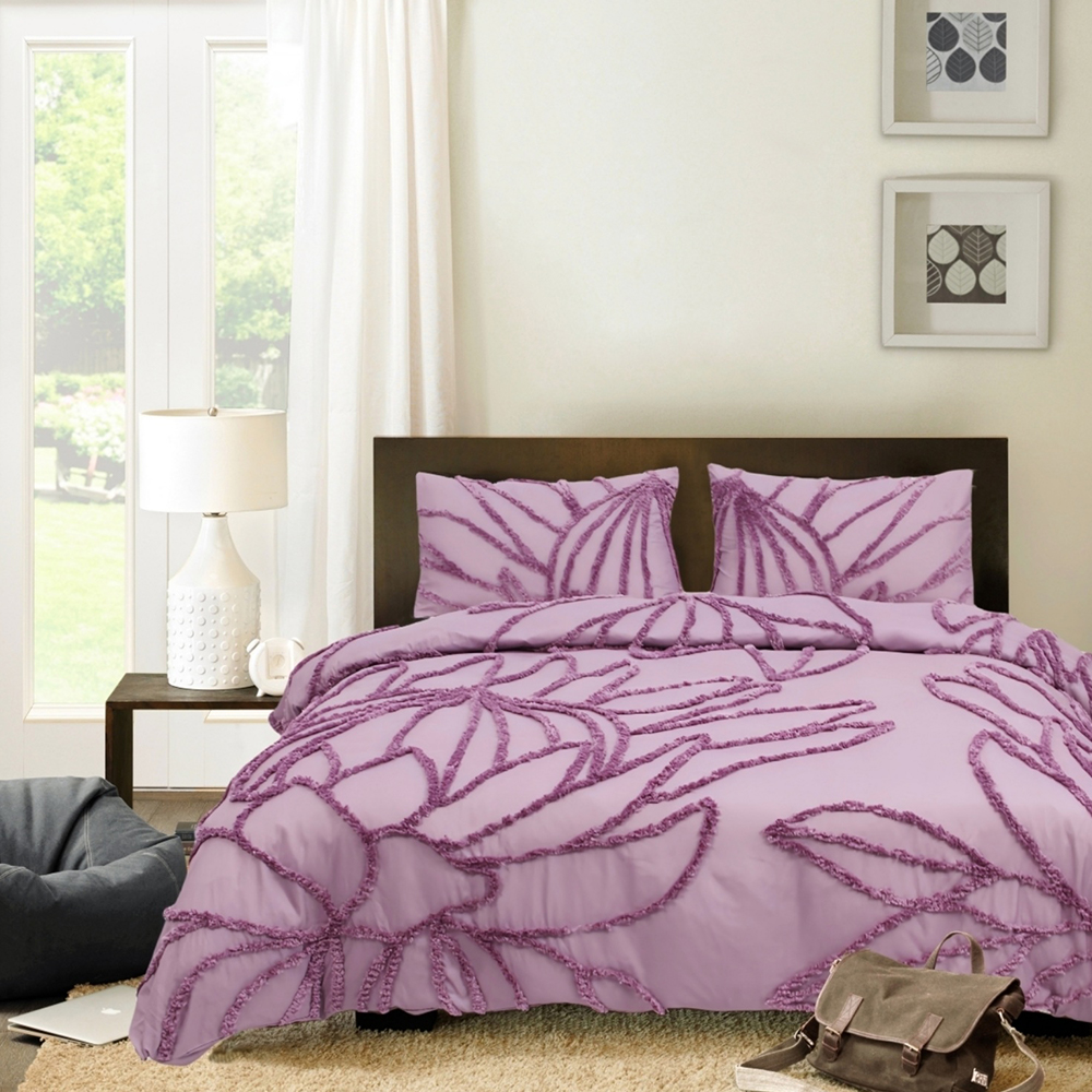 Cynthia Protea Thực vật Tufted Chenille thêu Duvet Vỏ chăn Bộ chăn ga gối đệm