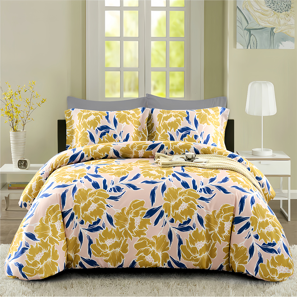 Della Thực vật In hoa Duvet Vỏ chăn Bộ sưu tập Bộ đồ giường