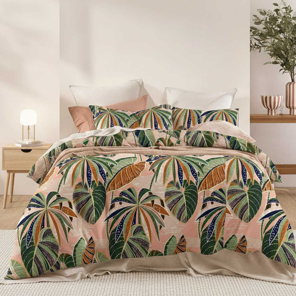 Maidstone Thiên Nhiên Lá In Nguyên Chất Microfiber Cotton In Hình Túi Đựng Chăn Màn Bộ Vỏ Chăn Bộ Chăn Ga Gối