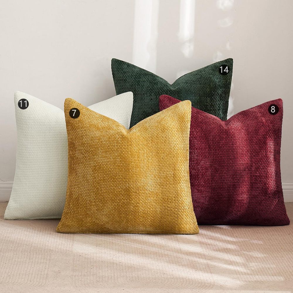 Gối trang trí đệm chenille có họa tiết